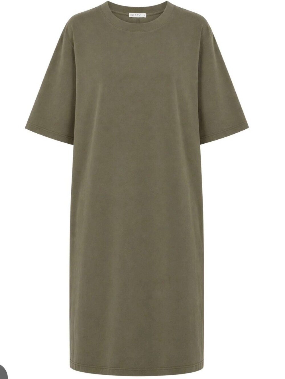 Oak And Fort Cotton Olive Green Oversized T Shirt Midi Dress